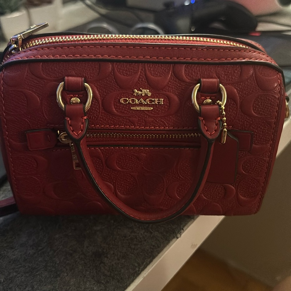 COPY - COACH ROWAN SATCHEL RED LEATHER
